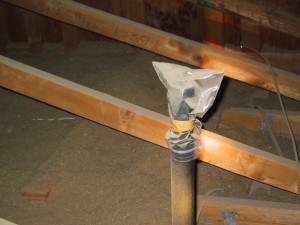 Plumbing vent capped in attic